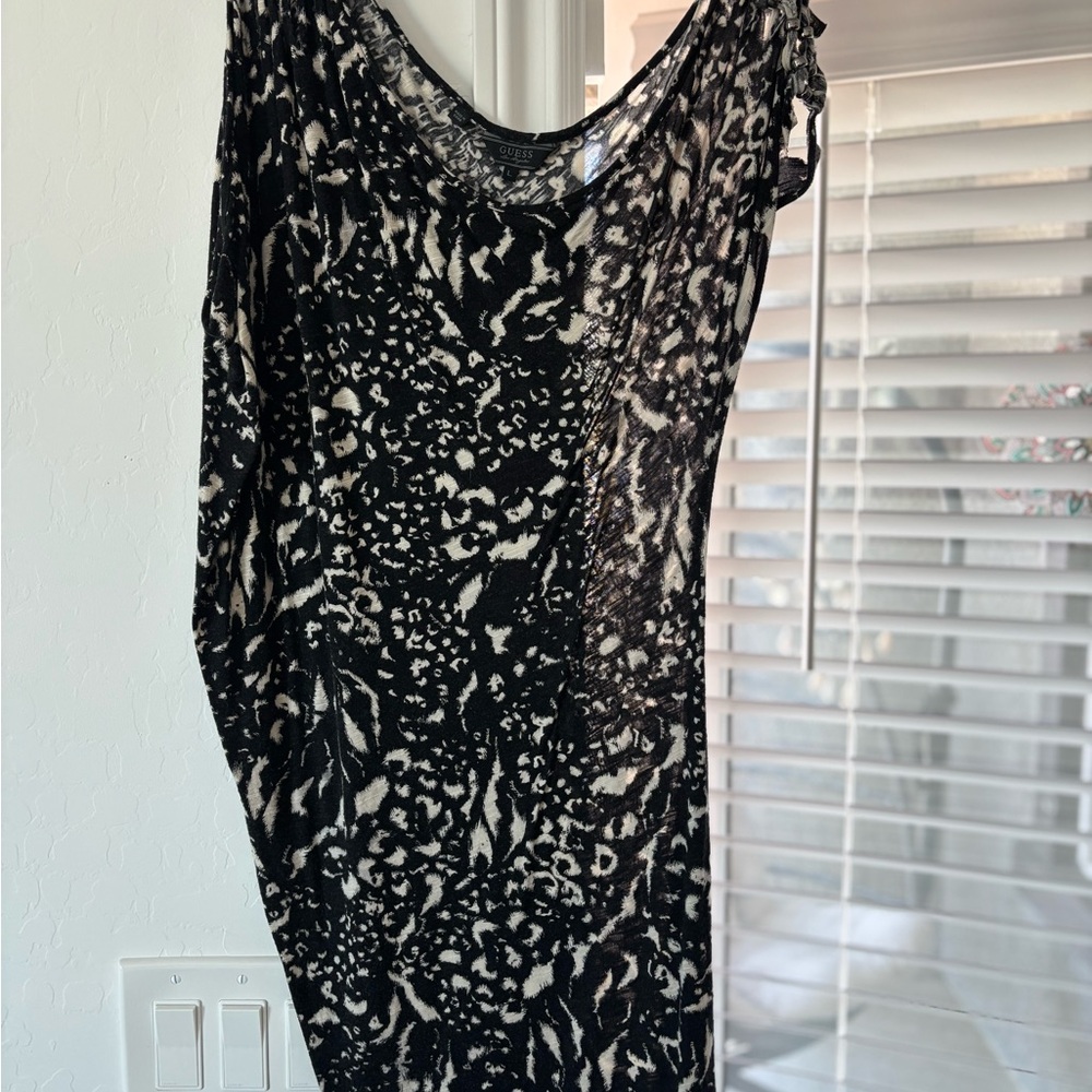 Chic Black and Cream Animal Print Dress